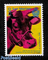 San Marino 2023 Andy Warhol, Cow 1v, Mint NH, Nature - Cattle - Art - Modern Art (1850-present) - Paintings - Neufs