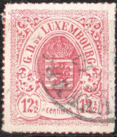 Luxembourg 1865 12½c Rose Rouletted (coloured) 1 Value Cancelled - 1859-1880 Wapenschild