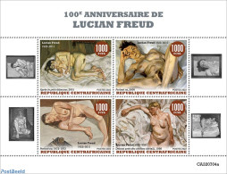 Central Africa 2022 100th Anniversary Of Lucian Freud, Mint NH, Art - Nude Paintings - Paintings - Repubblica Centroafricana
