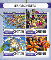 Guinea, Republic 2016 Orchids 4v M/s, Mint NH, Nature - Flowers & Plants - Orchids - Autres & Non Classés