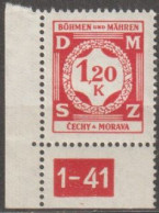 29/ Pof. SL 7, Corner Stamp, Plate Number 1-41 - Unused Stamps