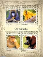 Guinea, Republic 2017 Monkeys 4v M/s, Mint NH, Nature - Monkeys - Sonstige & Ohne Zuordnung