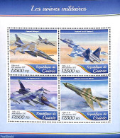 Guinea, Republic 2017 Military Planes 4v M/s, Mint NH, Transport - Aircraft & Aviation - Flugzeuge