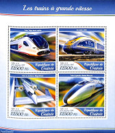 Guinea, Republic 2017 High Speed Trains 4v M/s, Mint NH, Transport - Railways - Trains