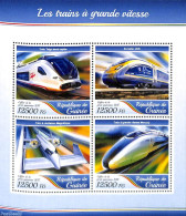 Guinea, Republic 2017 High Speed Trains 4v M/s, Mint NH, Transport - Railways - Treinen