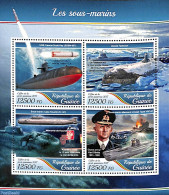 Guinea, Republic 2017 Submarines 4v M/s, Mint NH, Sport - Transport - Diving - Ships And Boats - Immersione