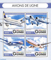 Guinea, Republic 2016 Civil Aviation 4v M/s, Mint NH, Transport - Aircraft & Aviation - Airplanes