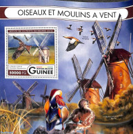 Guinea, Republic 2017 Windmills S/s, Mint NH, Nature - Various - Birds - Mills (Wind & Water) - Molens