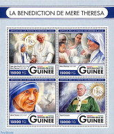 Guinea, Republic 2016 Mother Theresa 4v M/s, Mint NH, Religion - Pope - Religion - Pausen