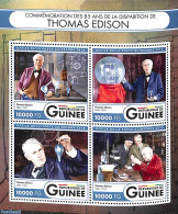 Guinea, Republic 2016 Thomas Edison 4v M/s, Mint NH, Science - Inventors - Other & Unclassified