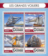 Guinea, Republic 2016 Large Sailships 4v M/s, Mint NH, Transport - Ships And Boats - Ships