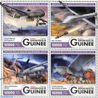 Guinea, Republic 2016 Drones 4v M/s, Mint NH, Transport - Aircraft & Aviation - Drones - Airplanes