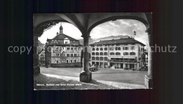 11777026 Schwyz Rathaus Und Hotel Wysses Roessli Schwyz - Andere & Zonder Classificatie