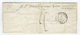 Lettre De Toulouse Pour Montesquiou (Gers) Arrivée Par Erreur à Montesquieu (Haute Garonne) - 1849-1876: Période Classique