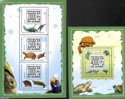 Guinea, Republic 2013 Turtles 2 S/s, Mint NH, Nature - Reptiles - Turtles - Otros & Sin Clasificación