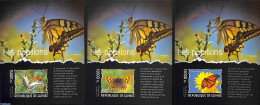 Guinea, Republic 2014 Butterflies 3 S/s, Imperforated, Mint NH, Nature - Butterflies - Other & Unclassified