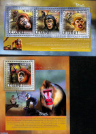 Guinea, Republic 2014 Monkeys 2 S/s, Mint NH, Nature - Animals (others & Mixed) - Monkeys - Altri & Non Classificati