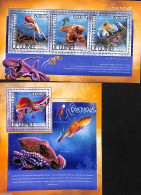 Guinea, Republic 2014 Octopus 2 S/s, Mint NH, Nature - Fish - Fishes