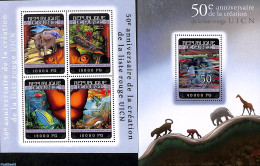 Guinea, Republic 2014 Red List 2 S/s, Mint NH, Nature - Animals (others & Mixed) - Cat Family - Fish - Frogs & Toads -.. - Fische