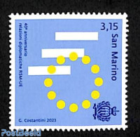 San Marino 2023 Diplomatic Relation With EU 1v, Mint NH, History - Europa Hang-on Issues - Ungebraucht