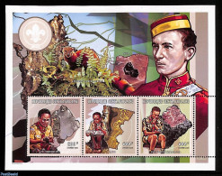 Central Africa 1999 Scouting, Minerals 3v M/s, Mint NH, History - Sport - Geology - Scouting - Centrafricaine (République)