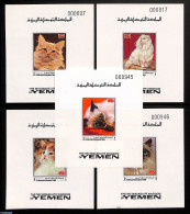 Yemen, Kingdom 1970 Cats 5 S/s Imperforated, Mint NH, Nature - Cats - Autres & Non Classés