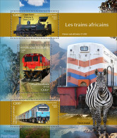 Togo 2023 African Trains, Mint NH, Nature - Transport - Zebra - Railways - Treinen
