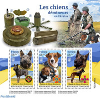 Togo 2023 Mine-detecting Dogs, Mint NH, History - Nature - Various - Militarism - Dogs - Weapons - Militaria