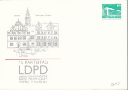 DDR PP 18, Ungebraucht, 14. Parteitag Der LDPD, Weimar 1987 - Cartoline Private - Nuovi