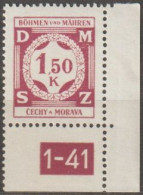 29c/ Pof. SL 8, Corner Stamp, Plate Number 1-41 - Ungebraucht