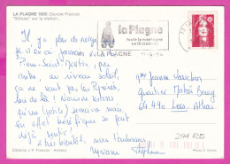 294135 / France - LA PLAGNE 1800 (Savoie-France) PC 1994 USED Marianne De Briat Rouge Dentelé Timbre Sans Valeur Faciale - Cartas & Documentos