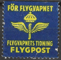 SWEDEN SVERIGE FOR FLYGVAPNET FLYGPOST    VIGNETTE Reklamemarke     - Erinofilia