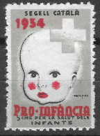 Spain, Civil War, Segell Catala Pro Infancia 1934 5c VIGNETTE Reklamemarke    PER LA SALUT DELS INFANTS - Cinderellas