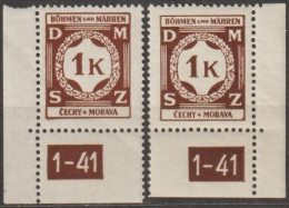 31/ Pof. SL 6, Corner Stamps, Plate Number 1-41 - Ongebruikt