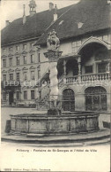 11773697 Fribourg FR Fontaine De St Georges Et L Hotel De Ville Fribourg - Autres & Non Classés