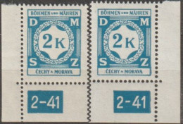 32/ Pof. SL 9, Corner Stamps, Plate Number 2-41 - Ungebraucht