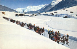 11773307 Davos GR Schlittenfahrt Blick Auf Rhaetikonkette Seehorn Davos Platz - Sonstige & Ohne Zuordnung