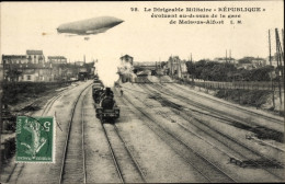 CPA Maisons Alfort Val De Marne, Zeppelin Republique, Eisenbahn, Bahnhof, Gleisseite - Andere & Zonder Classificatie