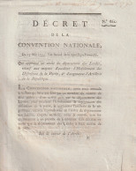 DECRET DE LA CONVENTION NATIONALE : Département Des Landes Militaire Habillement Et Artillerie - Decretos & Leyes