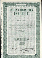 USINES COTONNIÈRES De BELGIQUE - Textil