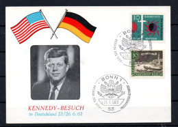 ALLEMAGNE - GERMANY - 1963 - SOUVENIR PHILATELIQUE - GEDENKKARTE - KENNEDY EN ALLEMAGNE - KENNEDY IM DEUTSCHLAND - - - Cartas & Documentos