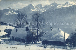 11770516 Beatenberg Kirche Mit Eiger Moench Jungfrau Beatenberg - Sonstige & Ohne Zuordnung