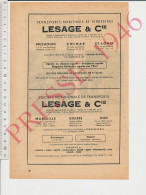 Publicité 1946 Lesage & Cie Transports Maritimes Et Terrestres Mulhouse Colmar Saint-Louis Marseille Grasse Nice - Unclassified