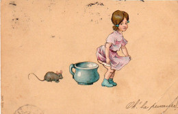 4V4Sb  Illustrateur Petite Fille Fillette Pipi Pot De Chambre - 1900-1949