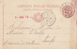 Italy. A214. Ruvo Di Puglia. 1899. Annullo Grande Cerchio RUVO DI PUGLIA, Su Cartolina Postale - Marcophilie