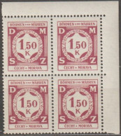 33a/ Pof. SL 8, Corner 4-block - Unused Stamps
