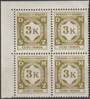 34/ Pof. SL 12, Corner 4-block - Unused Stamps