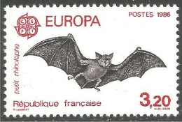 EU86-12c EUROPA CEPT 1986 France Chauve-souris Bat MNH ** Neuf SC - Pipistrelli