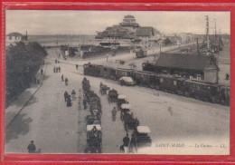 Carte Postale 35. Saint-Malo Le Train Et Le Casino    Très Beau Plan - Saint Malo