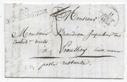 COTE D'OR Lettre Avec Texte De 1830 Marque Postale 20 / CHATILLON S SEINE + Décime Rural  Rare Association - 1801-1848: Vorläufer XIX